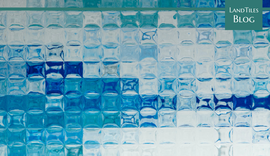 blue glassy tiles